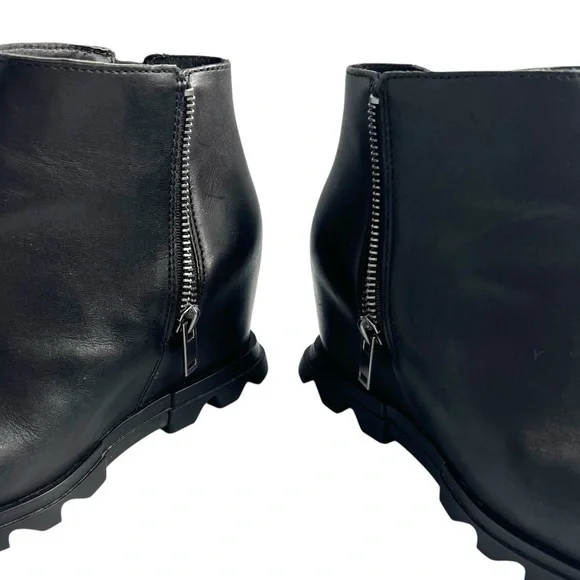 Sorel Joan of Arctic Wedge III Zip Leather Waterproof Boots Black Size 8.5 - Picture 14 of 16
